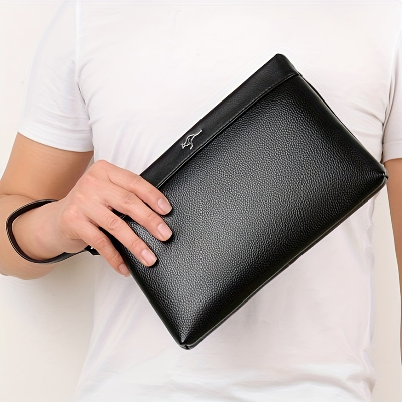 

Men's Envelope Bag, Classic Square Business Handbag For Daily Commute, Casual Wrist Bag