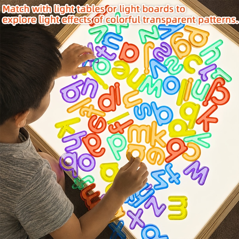 48/52/78pcs Random Colour Letters & Numbers Teaching Tool Set
