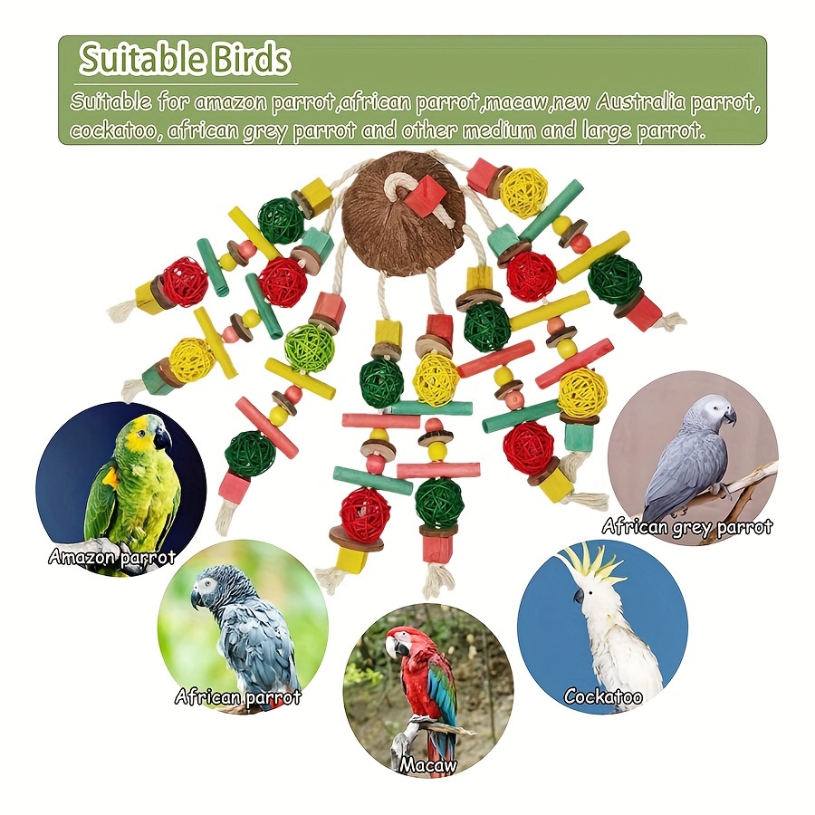 1pc large parrot toy colorful wooden bird toy Temu Saudi Arabia