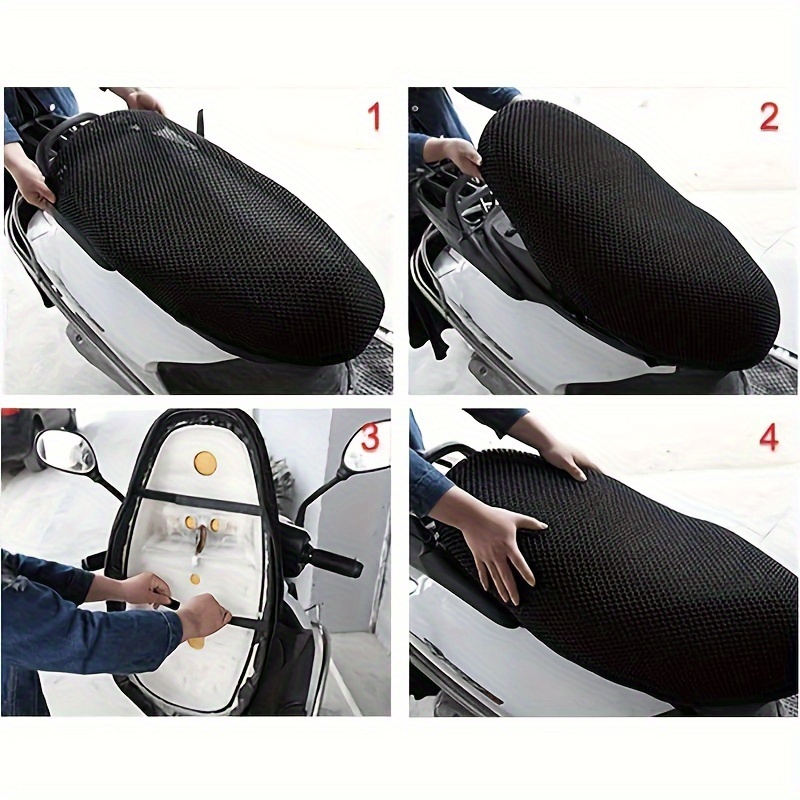 1pc motorcycle seat cushion cover brings coolness and comfort to your motorcycle sun protection heat insulation and waterproof details 3