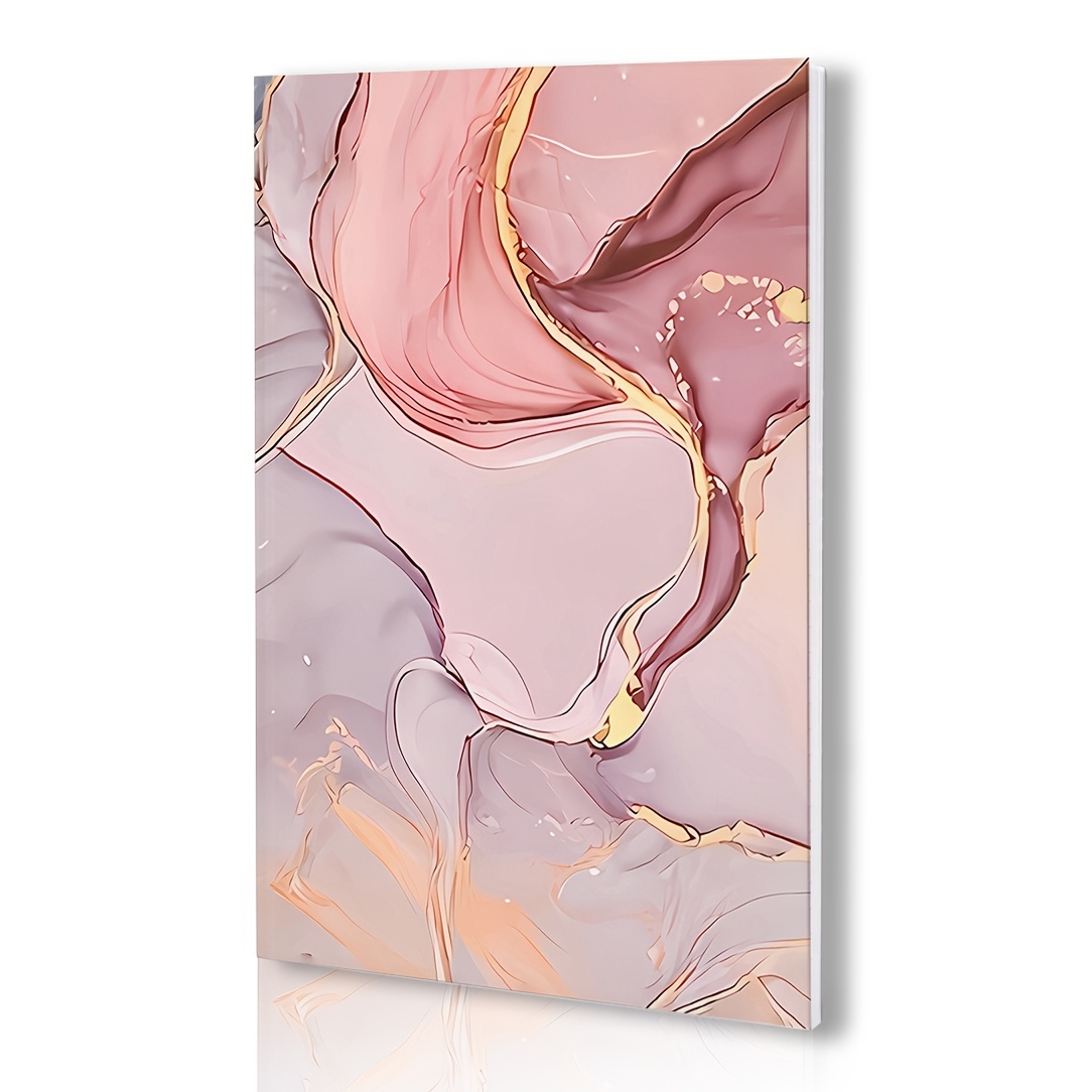 TEMU 1pc, Pink And Golden Element Pattern Planner, Designed With Pink Fluid Texture And Gilding Decoration, Suitable For Creative Recording, Daily