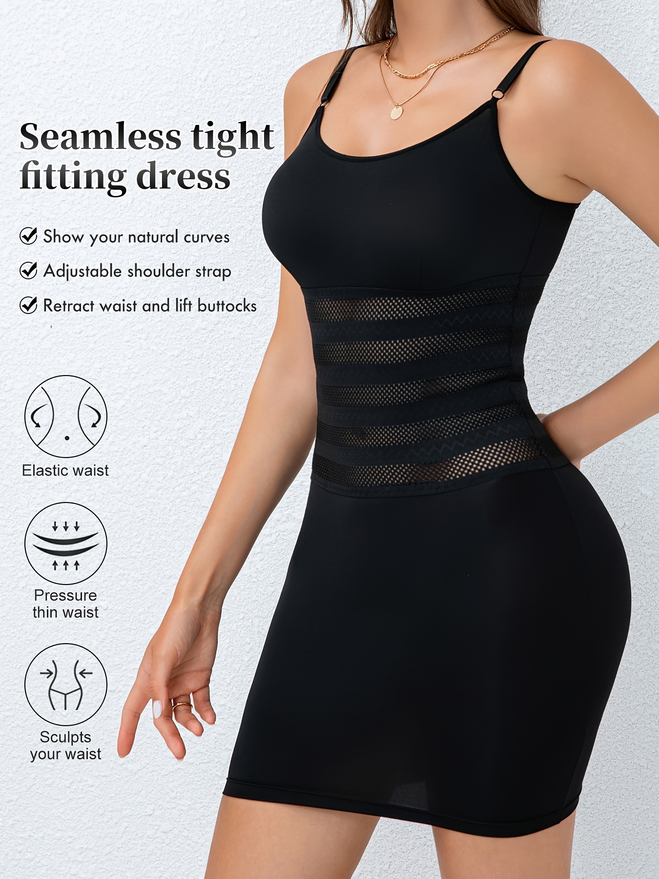 womens body shaping full body dress tummy control