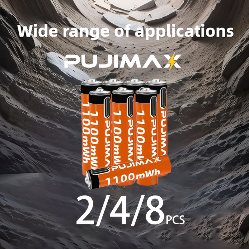 

PUJIMAX AAA 1.5V 1100mWh Batterie Rechargeable - Lithium Ion, Chargement USB-C, Charge & Rapide pour Télécommandes, Jouets, Claviers, Souris, Drones - Inclut Câble de Chargement, Tension , , Sonnettes