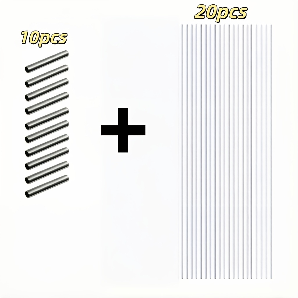 TEMU 20pcs Agricultural Fiberglass Poles, Includes 10 Free Connecting Tubes, Total Of 30pcs, For Garden Structure Support, Garden Hoops, Diy