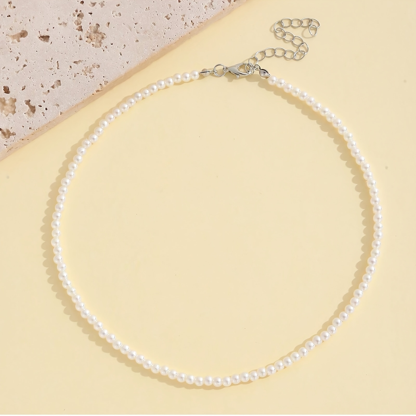 TEMU 1pc Collar Corto de Perlas para Mujer, Elegante y Versátil para Uso Diario