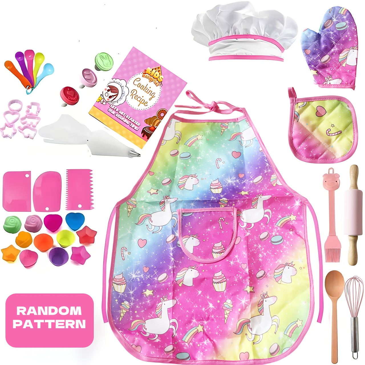 Unicorn Cake Tools Kids Pretend Play Mini Toy Cooking Kitchen Set Girls Costume -   Back to School Gifts, Unicorn Birthday Party Supplies, Unicorn Birthday Party Decorations, Unicorn Themed Accessories,   Design, Durable Plastic