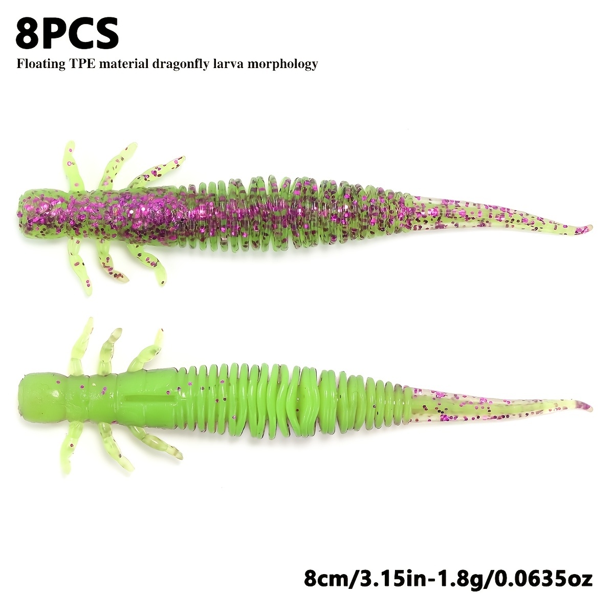 8/10pcs Two-color Simulated Dragonfly , 0.6/1.8 Grams, 6 Different Colors To Different Fishing Water , Floating High- Bait For , Trout, Pike, And Fishing Lures. Freshwater Fishing Lure