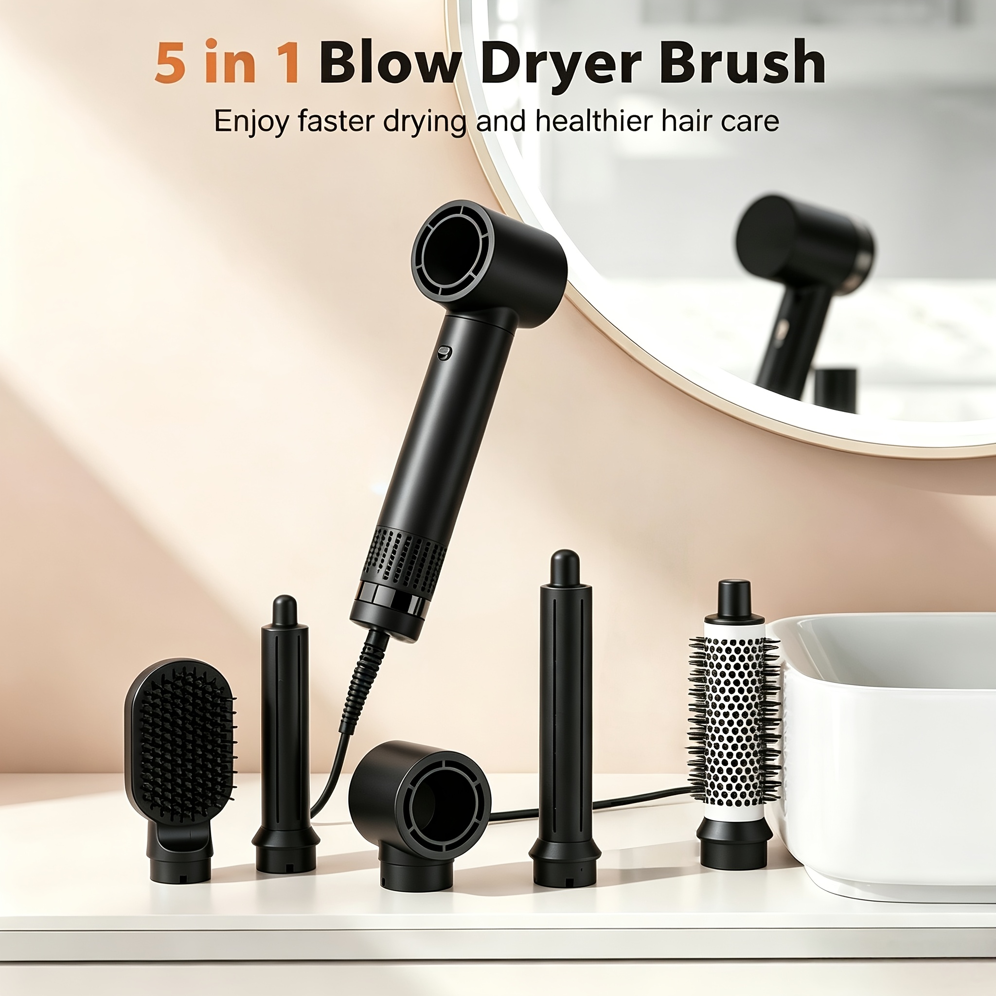 Image of Air Styler And Curling Brush, Low-speed Drying With , Professional Volumizing And Straightening Tool, For Women, Girls - Ideal For Holiday, Birthday, Or Anniversary