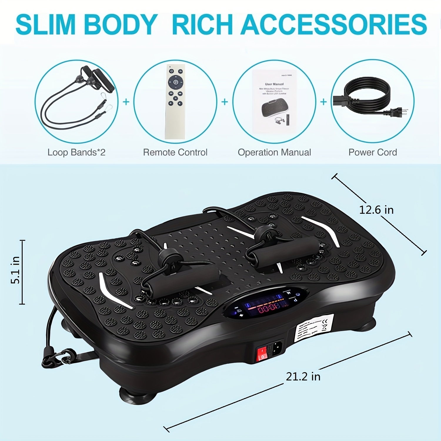 vibration plate exercise machine, waver vibration plate, home fitness full  exercise machine, vibration board equipment for , gym set women men ab leg  step workout platform, without battery - sports & outdoors