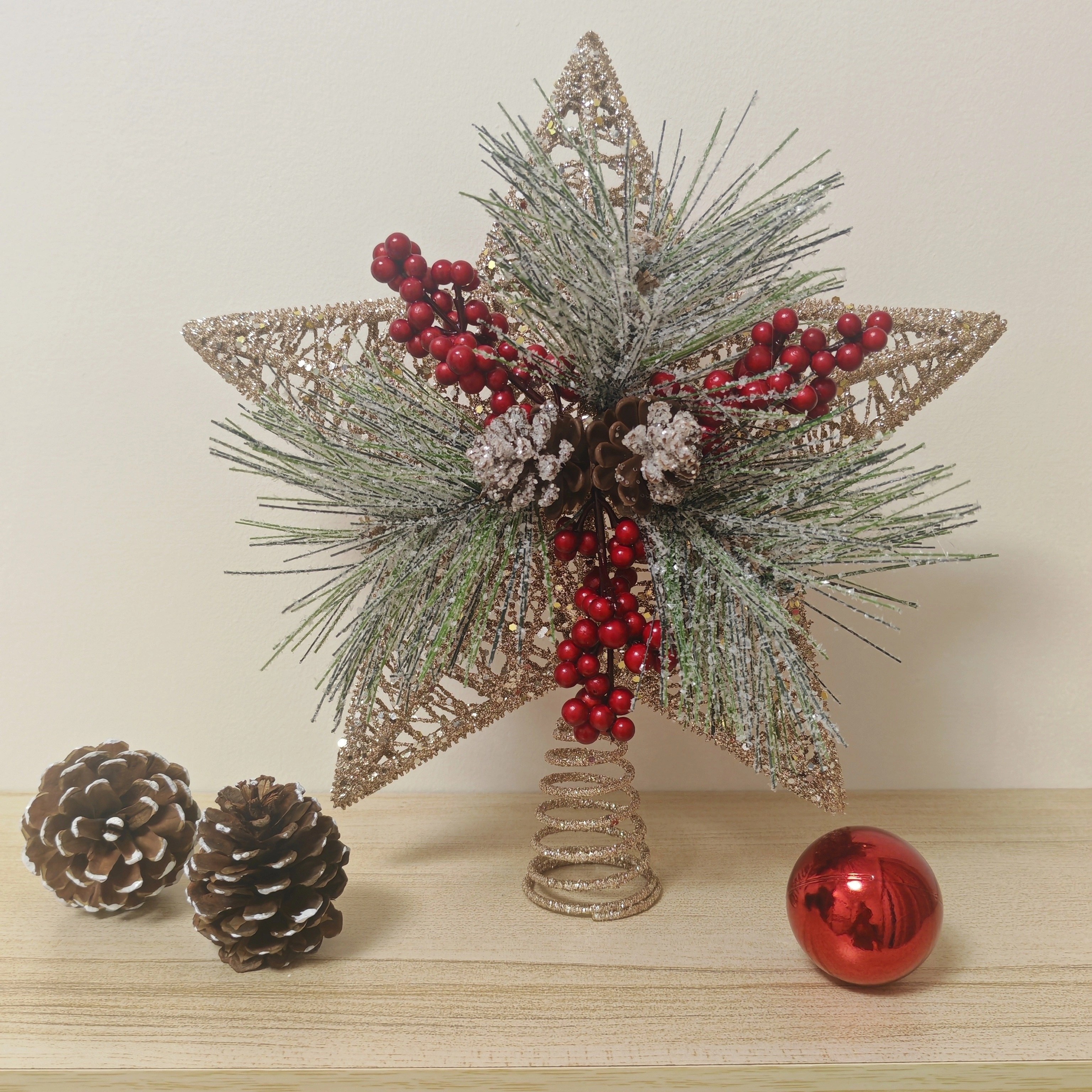 

Christmas Tree Topper Star - 11.5 Inch Decoration For Holiday Party, Winter Season, No Electricity Or Battery Needed