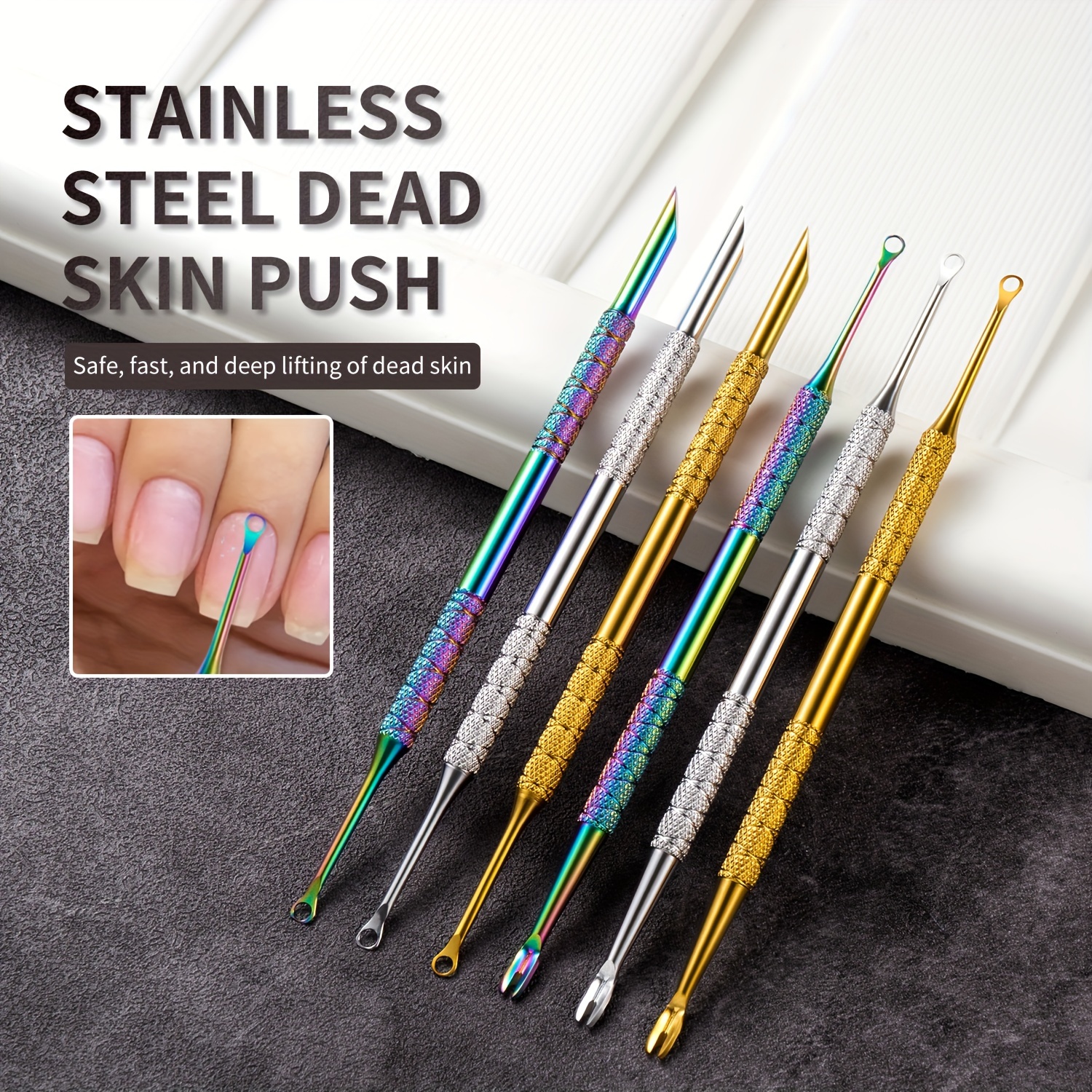 

Stainless Steel Cuticle Pusher & Nail Cleaner - Odorless, Manicure & Pedicure Care