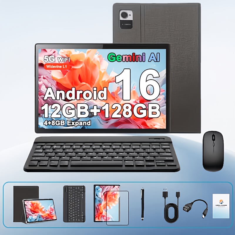 .1" Tablet Pc 16 12gb(4+8 Expandable) 128gb Rom, 5g/wifi, Gms, L1, Dual Camera, Otg, Keyboard & Mouse, Tablet, Pad
