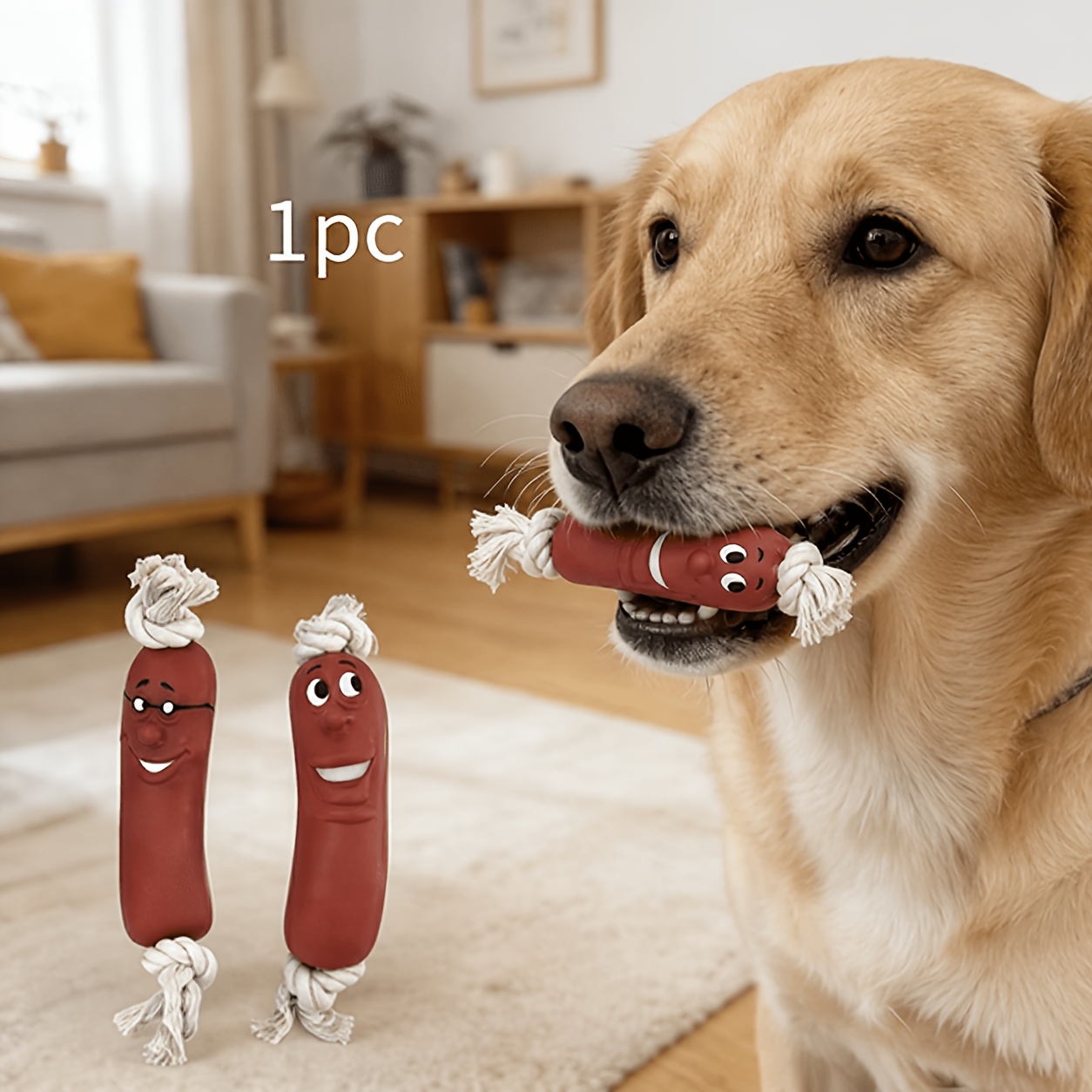 TEMU 【犬用】ドッグソーセージチューおもちゃ - 噛みつきに強く、破れにくい、インタブなトレーニング用歯固めおもちゃ、好ましい素材、ソーセージデザイン、犬用噛むおもちゃ、歯固めの不快感を緩和、スタイル