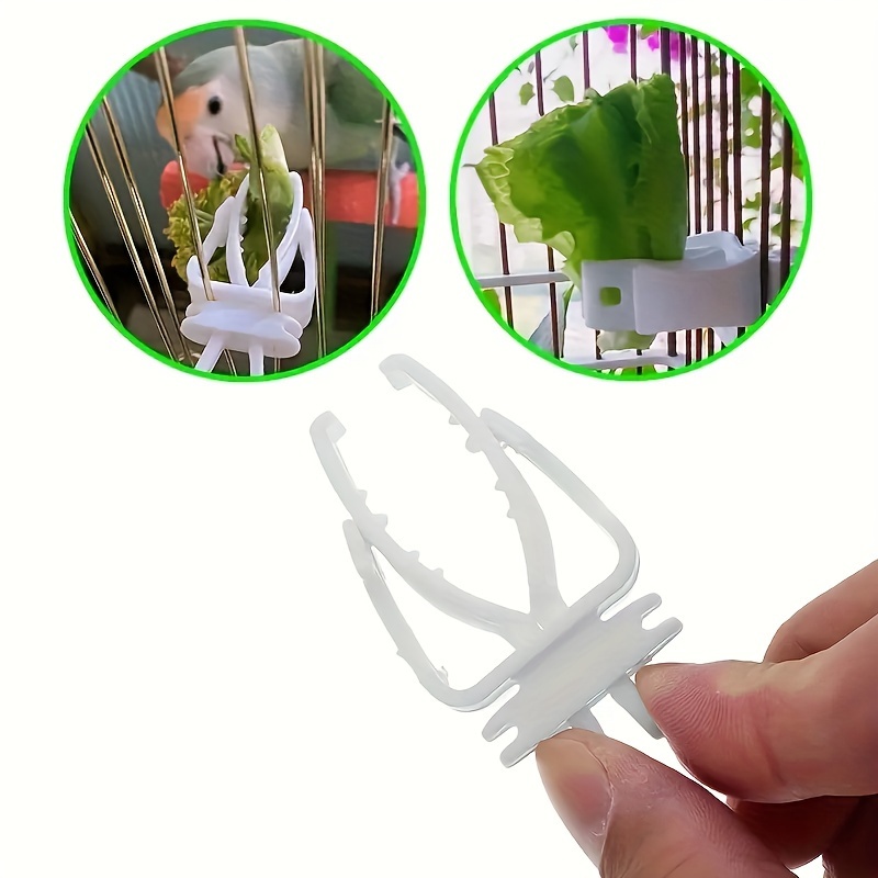 

3pcs Support de nourriture pour oiseaux perroquets, pince à fruits et légumes pour oiseaux, accessoires de cage à oiseaux