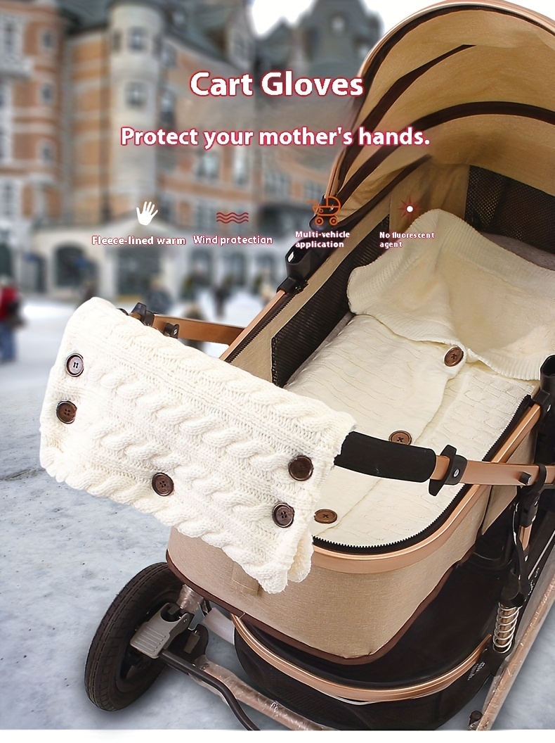 custom embroidered   stroller gloves cozy fleece lined windproof warm for winter   design fit for   models details 3