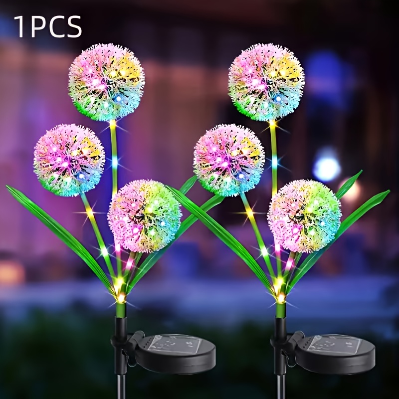 E-shop Solarbetriebene Dandelion-Lichtleiste für den Außenbereich (Farb-/Warmweiß) IP65, Garten-Landschaftsleuchte mit Lichtsensor, Gartenleuchte mit
