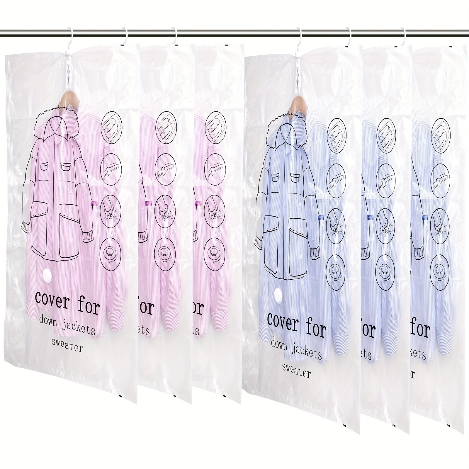 

1pc Vacuum Compression Hanging Storage Bag, Dustproof Sealed Storage Container For Clothes, Shirts, Household Space Saving Organizer For Dorm, Closet, Wardrobe, Bedroom, Bathroom