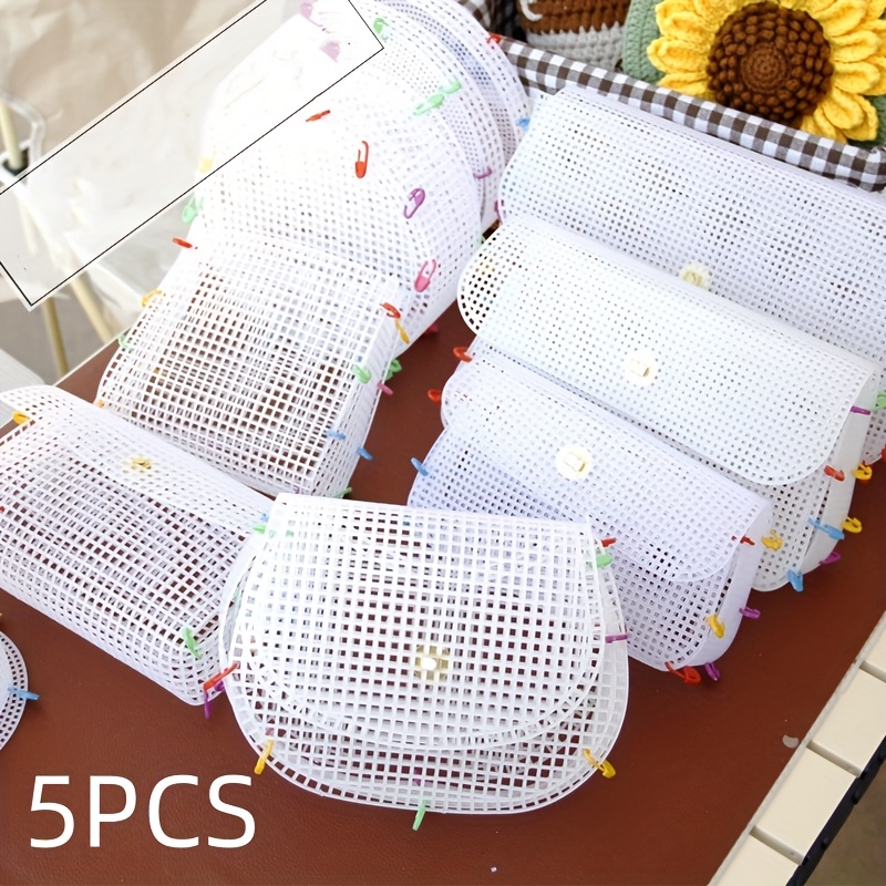5pcs Of Handmade Diy Shaped Woven Bag Mesh Sheets Of Different Models, Suitable For Diy Gift Making, Diy Wallet Making