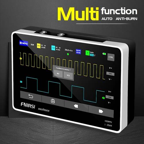 1pc handheld dual channel digital oscilloscope with 7 inch tft lcd 100mhz 1gsa s sampling rate portable dscope suitable for electricians engineers diy capture