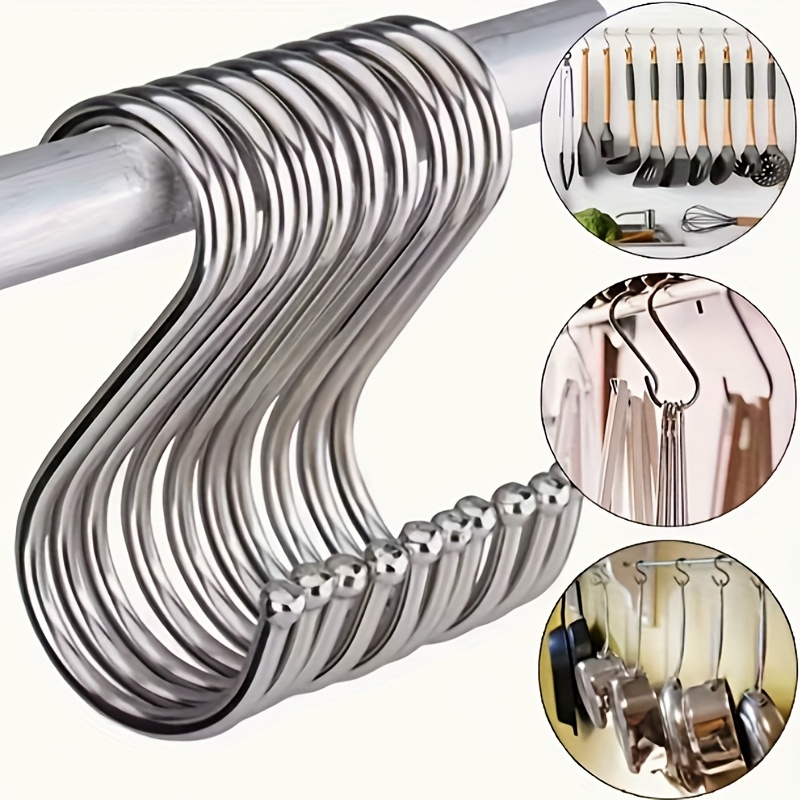 10 pack heavy duty stainless steel s hooks versatile metal hanging hooks suitable for use in kitchens   bathrooms and gardens utility hooks