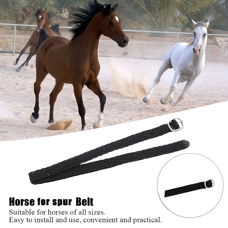 TEMU 2 Pezzi Set di Speroni Inglesi, Cinghie in Nylon Intrecciato , Attrezzatura Equestre Resistente all'Usura, di Speroni Equestri Inglesi , Cinghie
