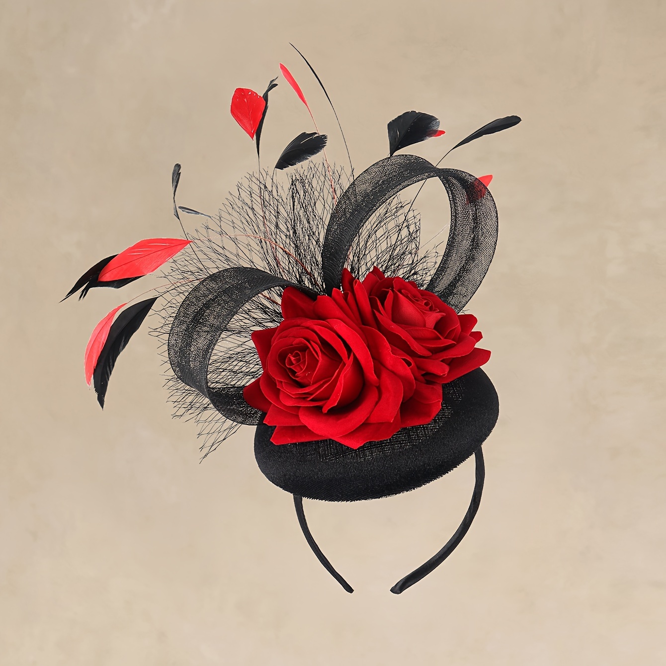 fascinator hat feather fascinators hair clip tea party - Temu display picture 1
