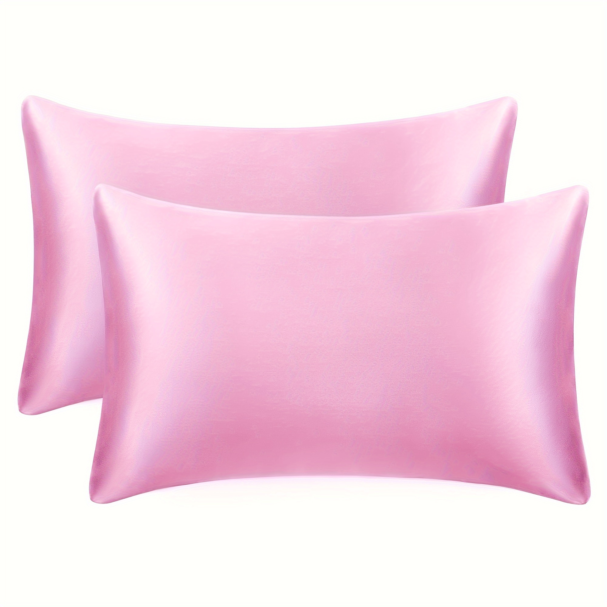 1pc hypoallergenic satin pillowcase   polyester breathable   solid color envelope closure machine washable luxurious soft bedding for bedroom details 0