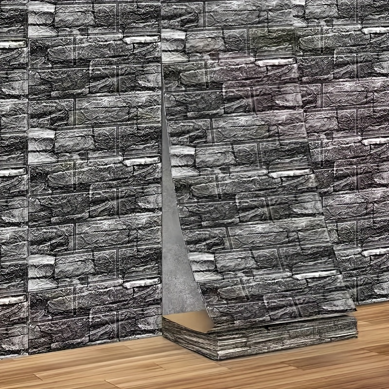 TEMU 1pc, 13.78 Inches Wide, 3mm Thick, Self-adhesive 3d -look Xpe Wallpaper, Waterproof And, For Ceilings And Walls, Prevents Peeling And Covers ,