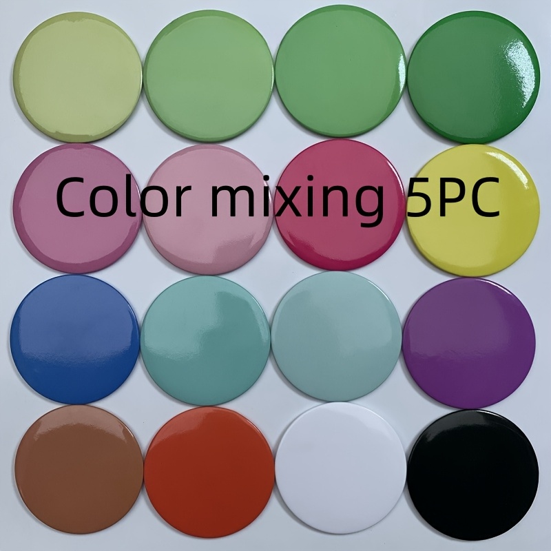 TEMU Willekeurige kleur 5 stuks gemengde kleuren kleine ronde spiegel, draagbare mini make-upspiegel, kleur enkelzijdige kleine ronde spiegel,