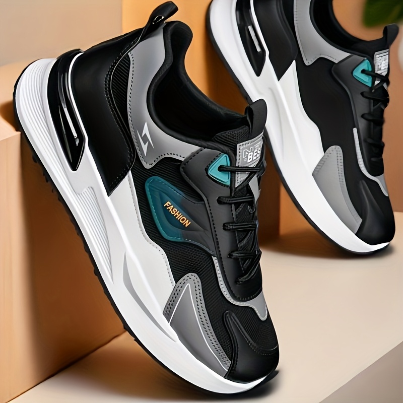 TEMU New Plus-size Men's Sneakers: Thick-soled Versatile Trendy Walking Shoes, Style Canvas Dad Shoes With Mesh Upper, Skate Shoes For Spring, Summer, Autumn, And