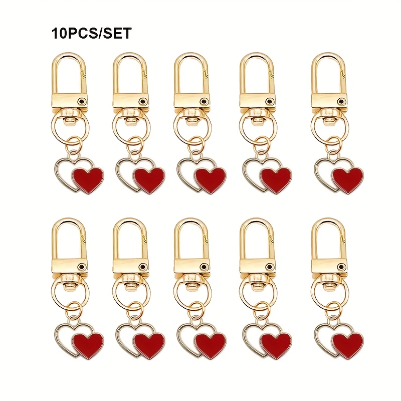 TEMU portachiavi dorati con design a cuore, che combinano cavi e solidi, facili ma romantici, un delizioso piccolo regalo per San