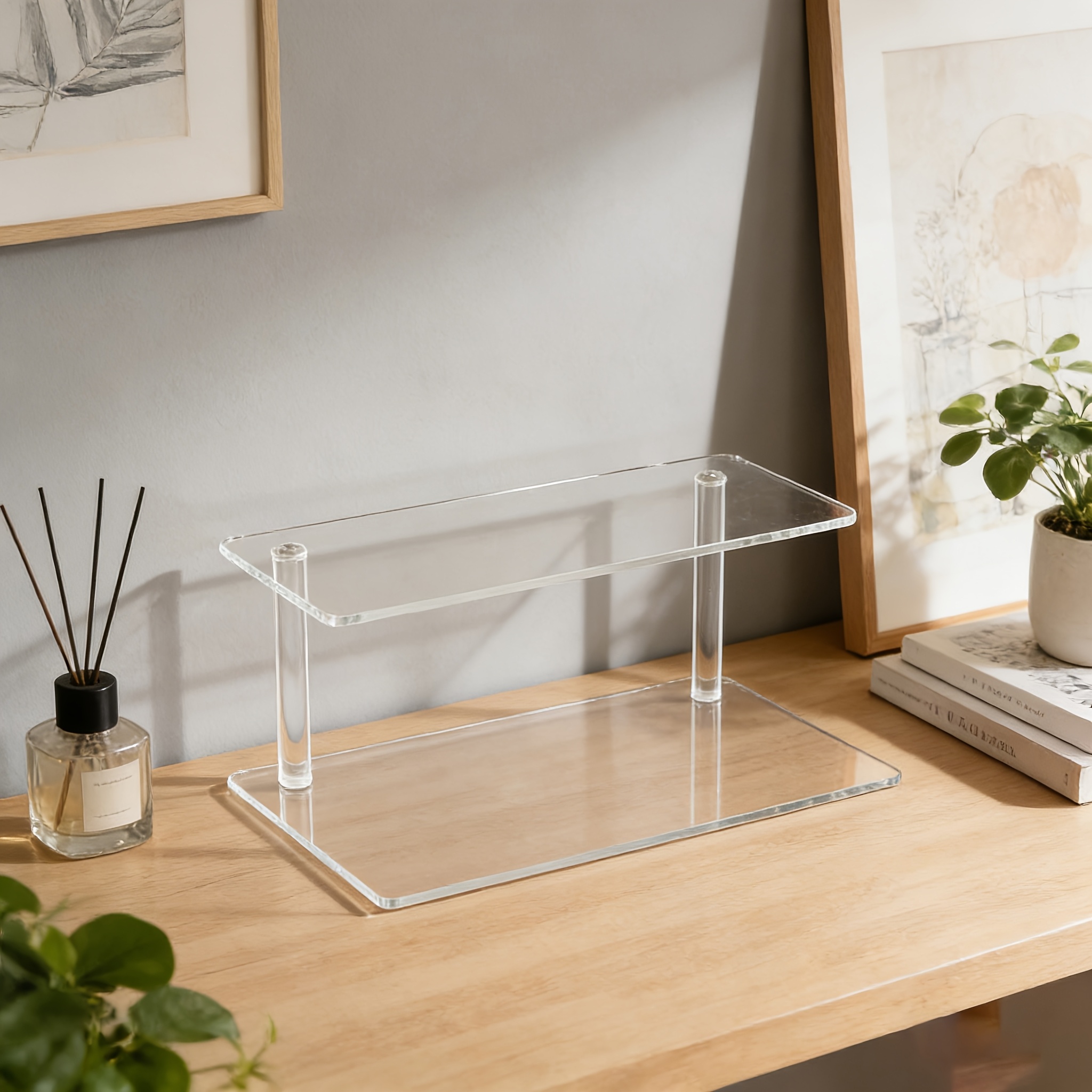 TEMU 1pc Double-layer Storage Rack - Easy To Assemble, Living Room Shelf And Cup Holder, Multifunctional Storage Rack, Bathroom Organization And Tidy