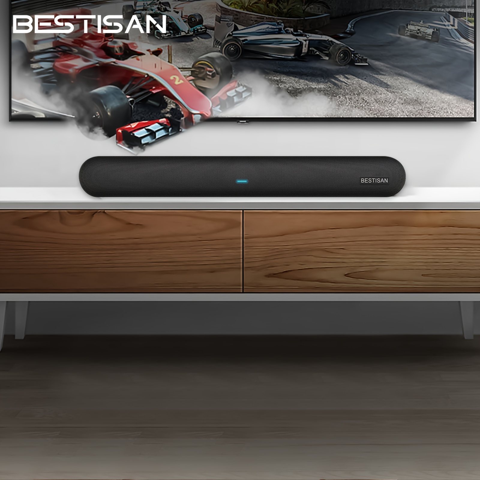 

Bestisan St08 Soundbar 28-inch 80w With Arc, Bt 5.0, Optical, Usb, Aux Connection, 4 Speakers, 3 Eqs, 110db Surround Sound Bar Home Theater