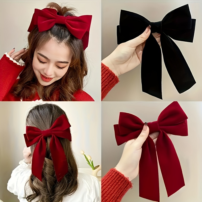 

Elegant Suede Bow Solid Color Hair Clip, Fashionable Hair Accessories, Suitable For Women And Girls To