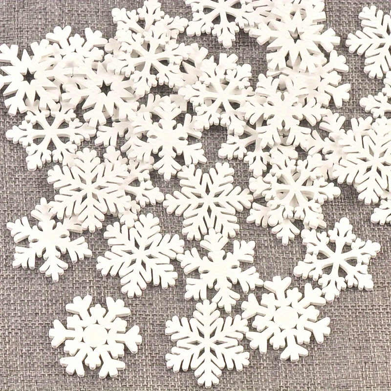 

50pcs 3.5cm Décorations en Bois Blanc en de - Parfaites pour le Scrapbooking DIY, les Décorations de Noël et de Fêtes