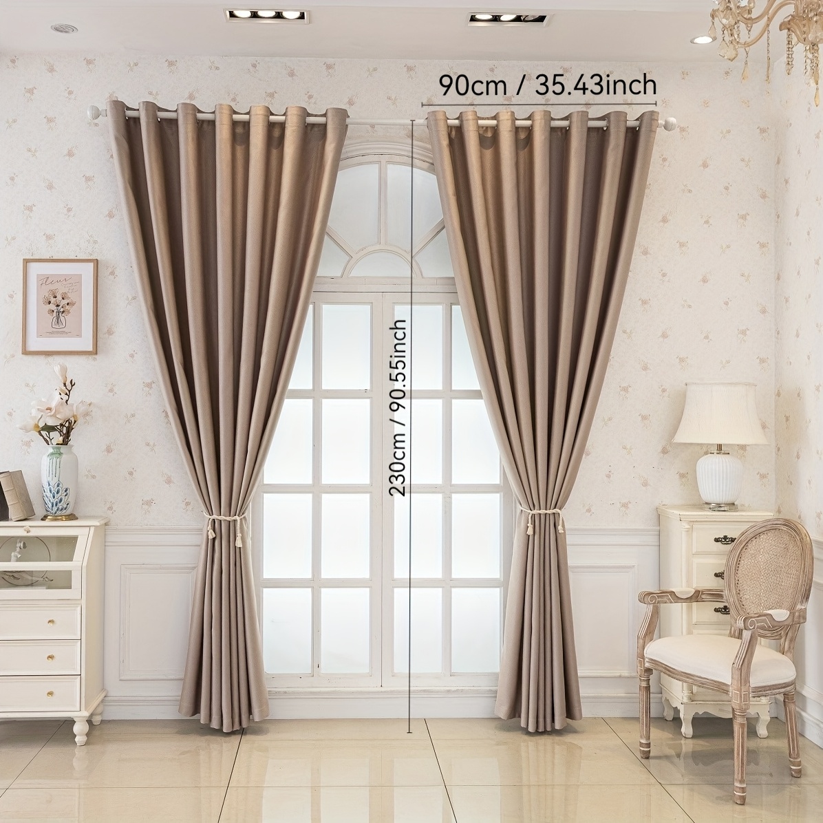 1pc Blackout Curtain With & Light Blocking - Modern Suitable For Bedroom, Living Room, - -free, Installation (no Hardware) - Fabric