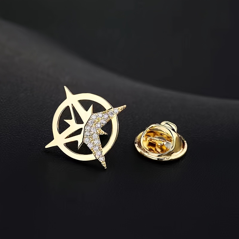 TEMU 1 pieza, Broche Hexagrama, Decoración para Solapa de Traje, Alfiler para Cuello de Camisa, Adecuado para Uso Diario y Decoración
