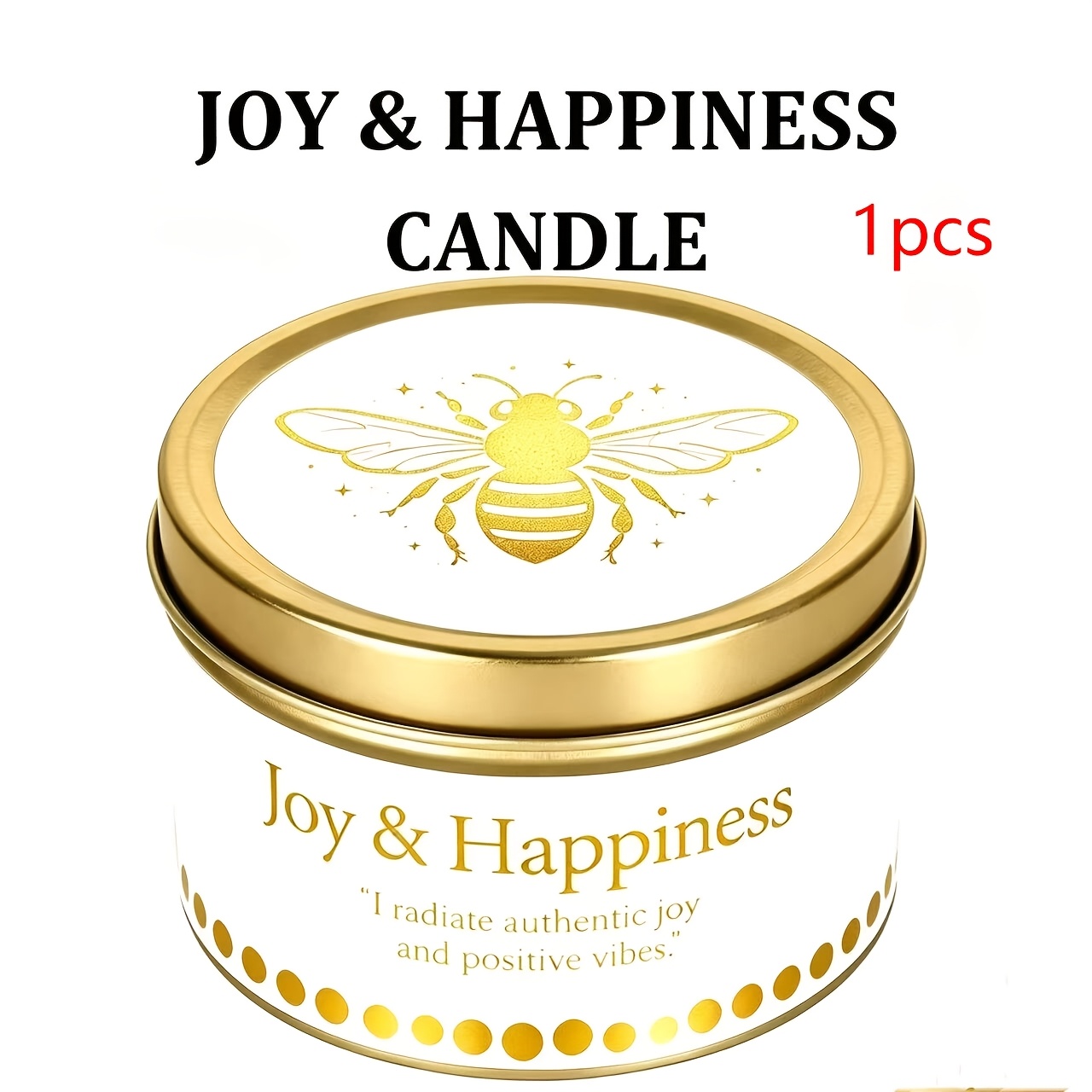 TEMU The Law Of Candle | 3oz Candle Happiness Crystals, Made From Soy Wax With And Lemon Fragrance | Uplifting Candle For Festive Occasions And