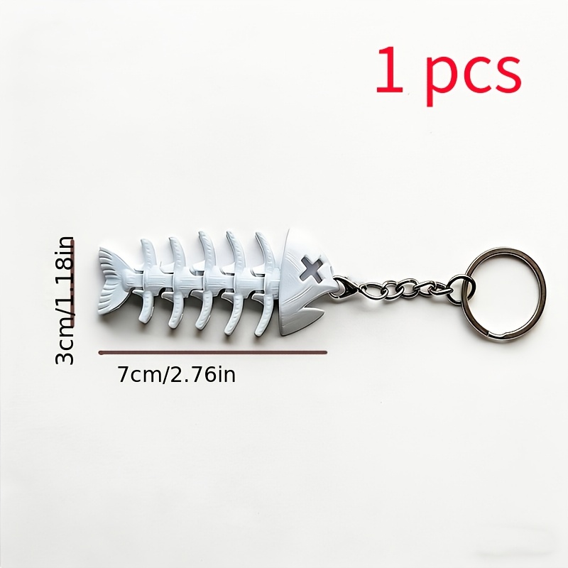 TEMU Llavero de espina de pescado de dibujos animados extraíble de bricolaje, accesorio de llavero , adecuado para regalos corporativos, bolsos,