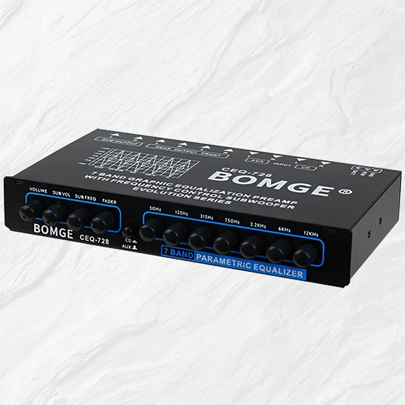 7-Band Car Audio Equalizer - Parametric EQ With Subwoofer Control & 8V Output
