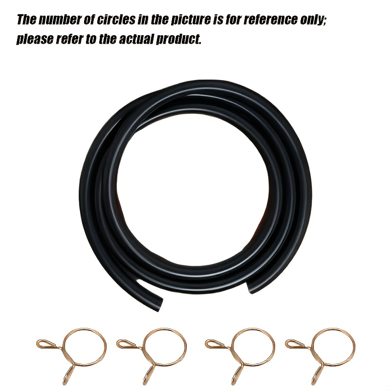 TEMU Tubo carburante per moto 140 cm/55.12 pollici, tubo in gomma rinforzato | Tubo carburante funzionale da 5 mm di diametro interno per moto , 4