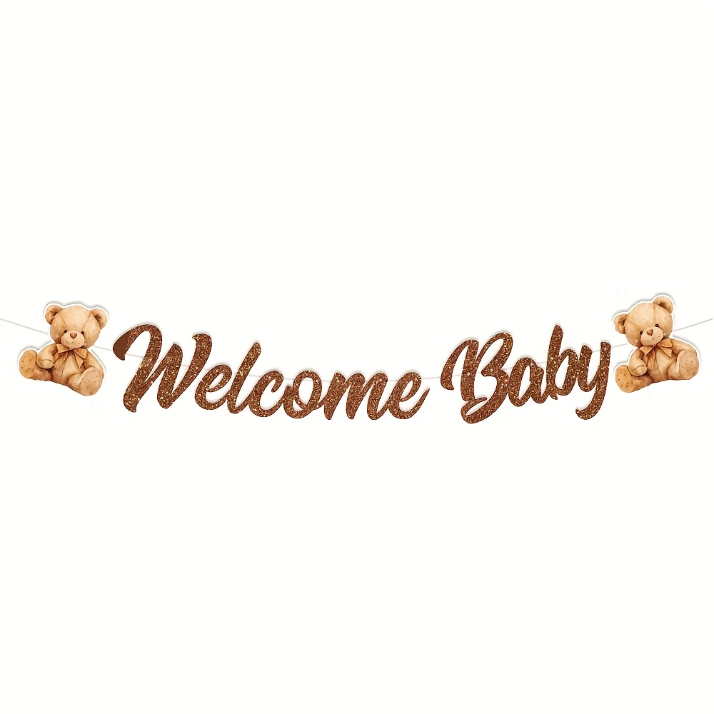 Bear Baby Shower Decoration Banner, Bear Spiral Decoration, Party Bear Decorative Pennant