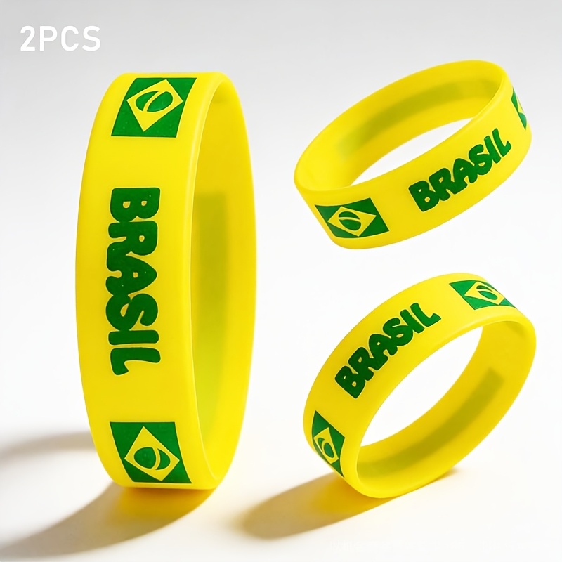 2pcs/set New Trending Sports Themed Silicone Wristbands Allergy-free Jewelry Bracelets Set Fashion Accessories Suitable For Everyone, For Teenager