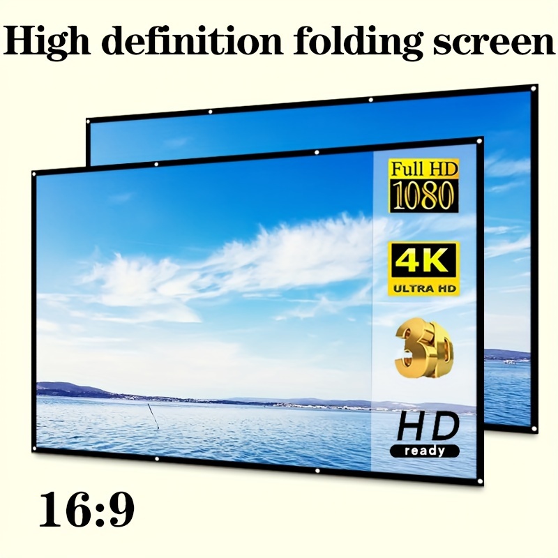 item picture 60 72 84 100 120 150 inch high density soft screen for outdoor camping foldable wall mounted high definition soft screen supporting double sided projection suitable for home outdoor indoor camping conference room movie screens