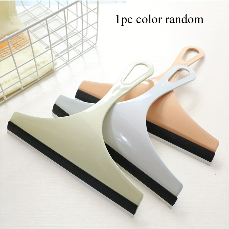 TEMU 1pc Random Color Handheld Glass Scraper, Ergonomic Handle, For Bathroom Tile Shower Door Cleaning, Car Window Kitchen Household Glass Cleaning