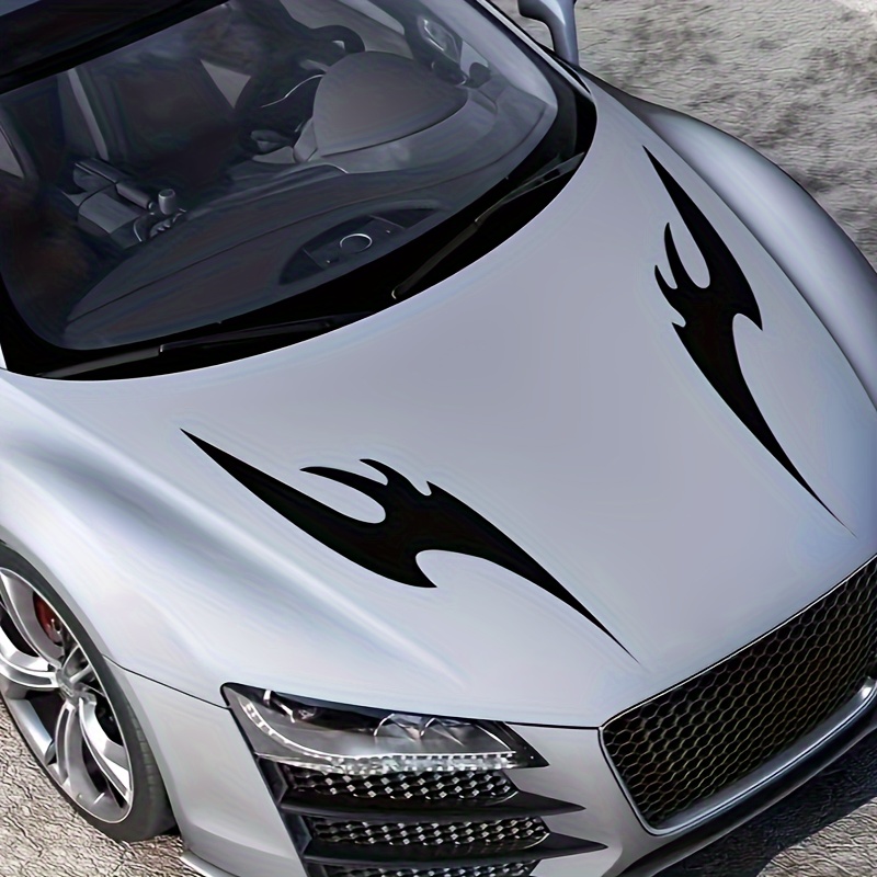 Universal Car Sticker Machine Cover With Flame Design For Engine Hood, For Personal Modifications