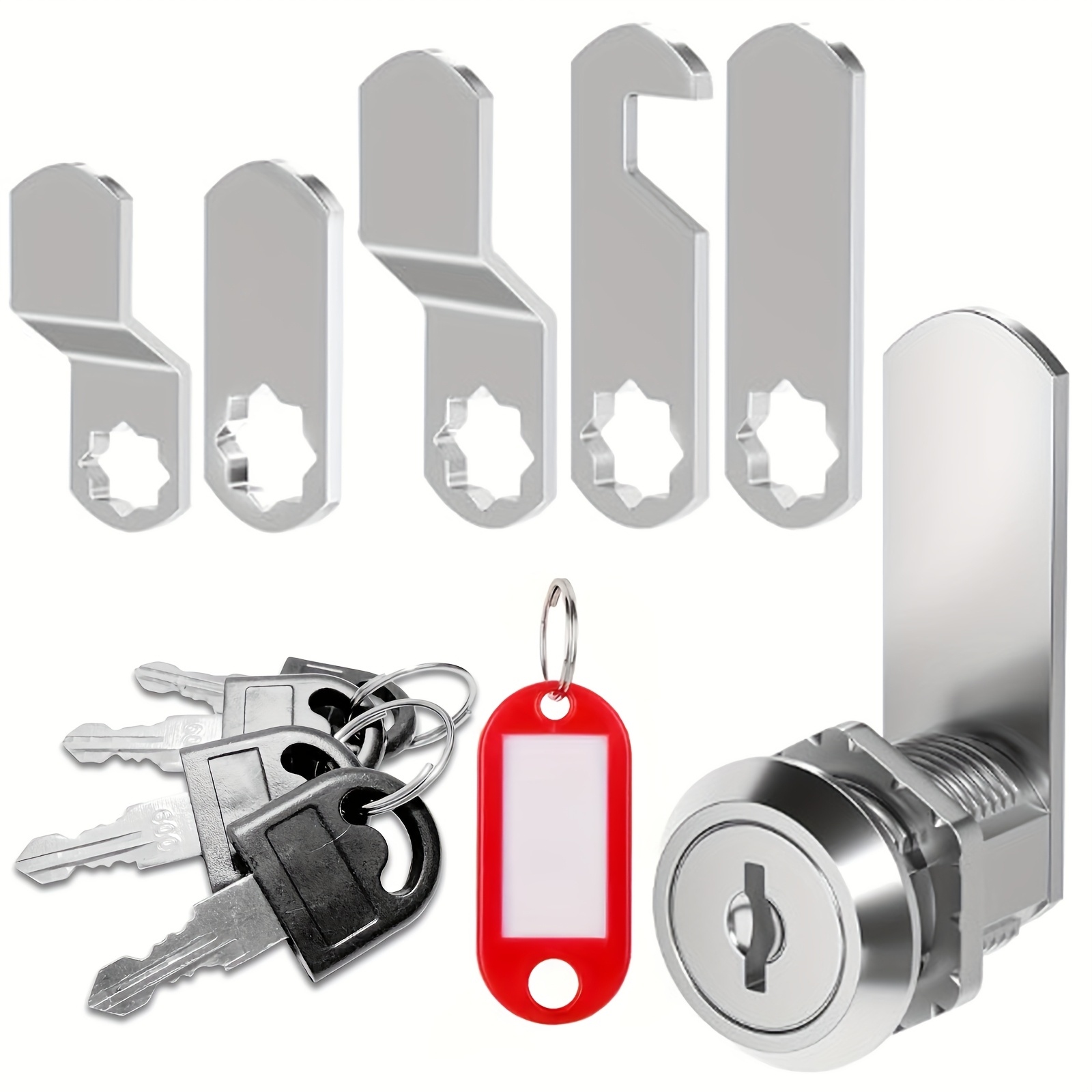 16mm Mailbox Lock, Letter Box Lock With 4pcs Keys, 1pc Key Tag And 5pcs Locking Plates, Cabinet Drawer Lock, For Mailboxes/toolboxe/cabinet/filing Cabinet/letter Box