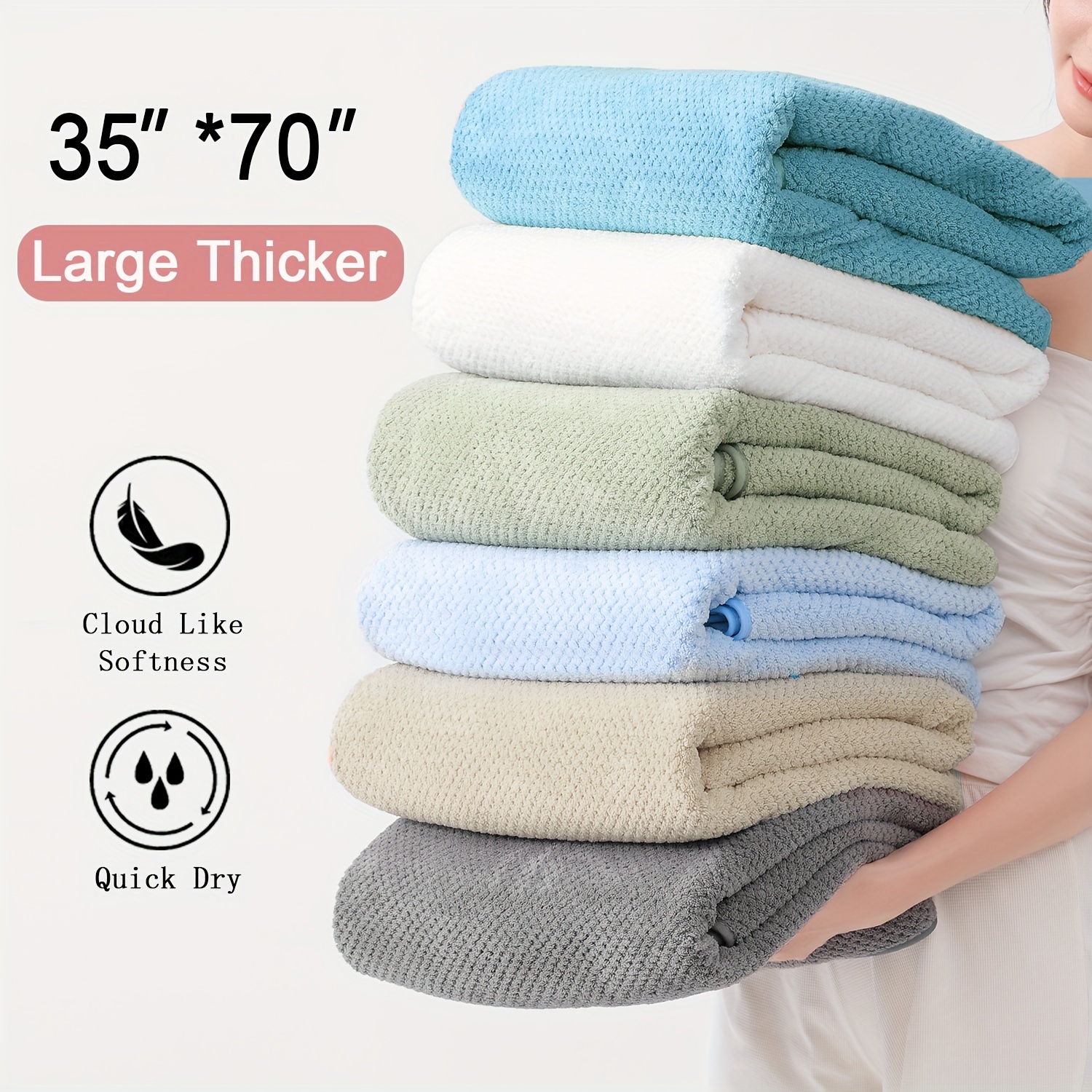 

Oversized Bath Towels Set, Super Soft Large Bath Sheet Lightweight Highly Absorbent Quick Dry, 100% Microfiber Big Towels For Bathroom Gym Hotel & Spa