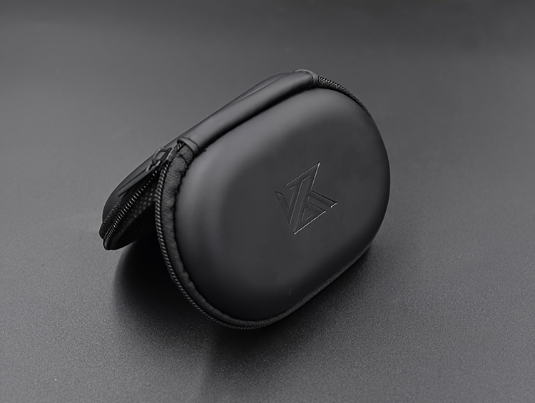 portable faux leather earphone case oval shockproof protective pouch with zipper closure compact travel organizer for headphones earbuds black headphone storage case portable storage case sleek accessory durable organizer flexible material electronic accessory Product details 10