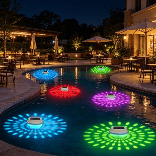 1 stuks - ip67 solar zwembadlamp met led lampjes en automatische rgb kleurver nde functie. geschikt voor decoratief gebruik in zwembaden, vijvers, fonteinen, badkamers, tuin gazon en omgevingen; kan ook opgespannen aan